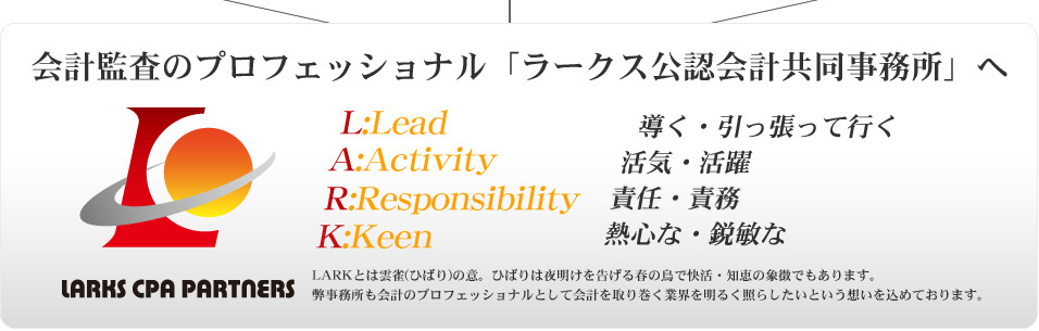 会計監査のプロフェッショナル「ラークス公認会計士共同事務所」へ